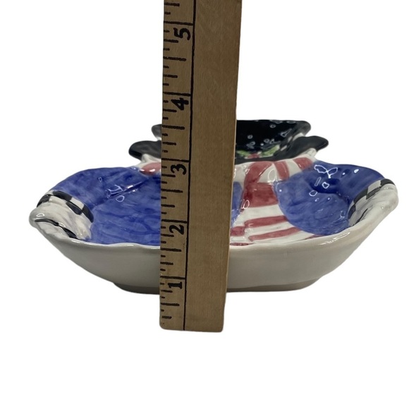 SNOWMAN Serving Bowl Dish Set, Large & Small, With Matching Snowman Spreader - Picture 7 of 15